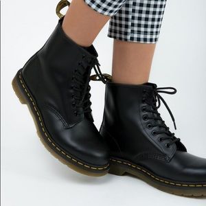 Dr. Martens 1460 Nappa Black Leather Lace Up Boots